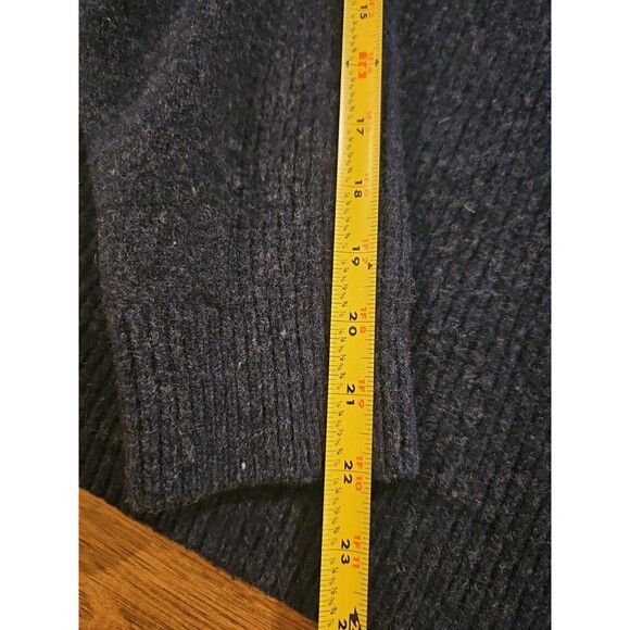 LL Bean Sweater Men's XXL 100% Merino Lambs' Wool Navy Blue 1/4 Zip Pullover - Picture 4 of 7